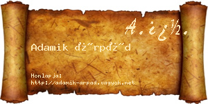 Adamik Árpád névjegykártya