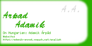arpad adamik business card