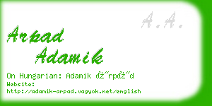 arpad adamik business card